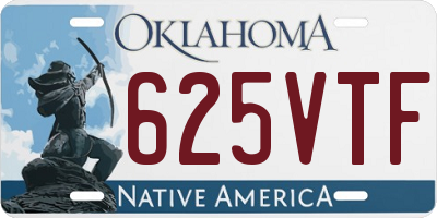 OK license plate 625VTF