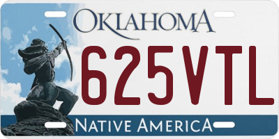 OK license plate 625VTL