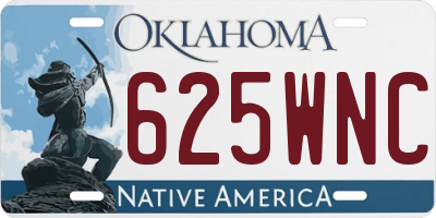 OK license plate 625WNC