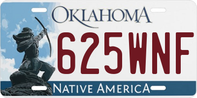 OK license plate 625WNF