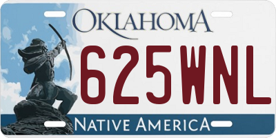 OK license plate 625WNL