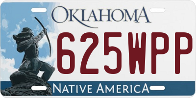OK license plate 625WPP