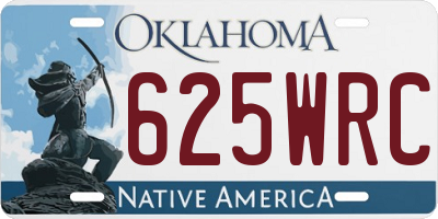 OK license plate 625WRC