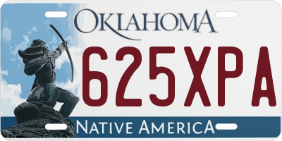 OK license plate 625XPA