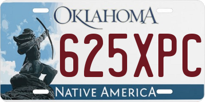 OK license plate 625XPC
