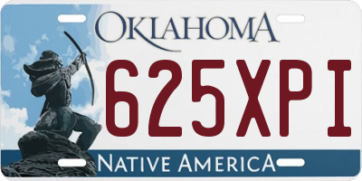 OK license plate 625XPI