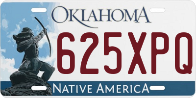 OK license plate 625XPQ