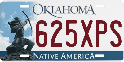 OK license plate 625XPS