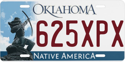OK license plate 625XPX