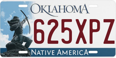 OK license plate 625XPZ