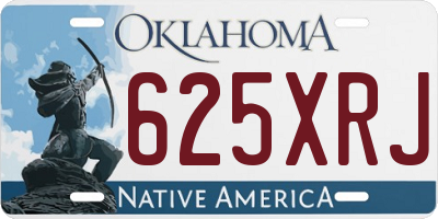OK license plate 625XRJ