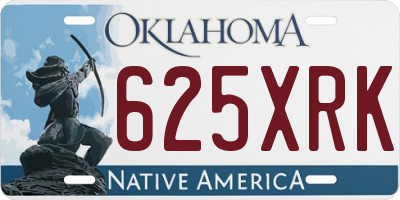 OK license plate 625XRK