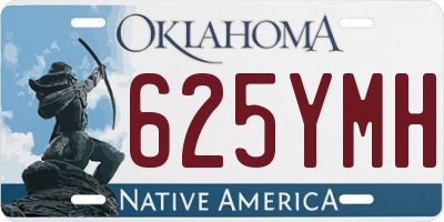 OK license plate 625YMH