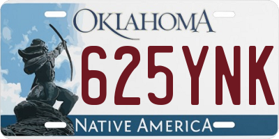 OK license plate 625YNK