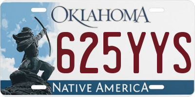 OK license plate 625YYS