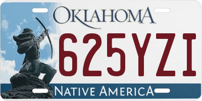 OK license plate 625YZI