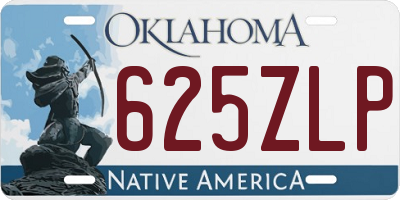 OK license plate 625ZLP