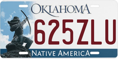 OK license plate 625ZLU