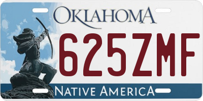 OK license plate 625ZMF