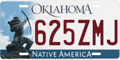 OK license plate 625ZMJ