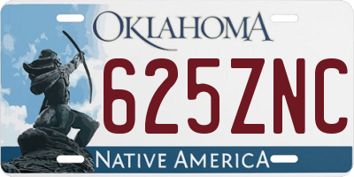 OK license plate 625ZNC