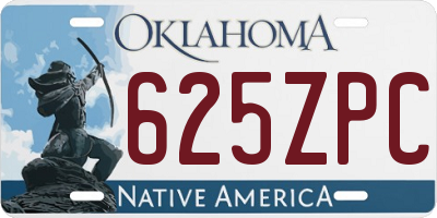 OK license plate 625ZPC