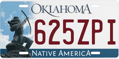 OK license plate 625ZPI