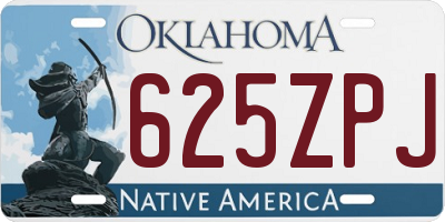 OK license plate 625ZPJ