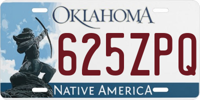 OK license plate 625ZPQ