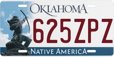 OK license plate 625ZPZ