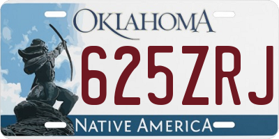 OK license plate 625ZRJ