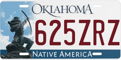 OK license plate 625ZRZ