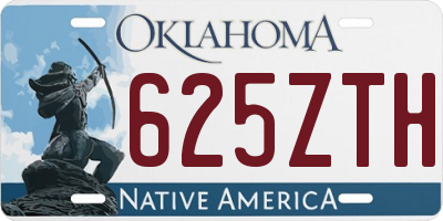 OK license plate 625ZTH