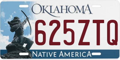 OK license plate 625ZTQ