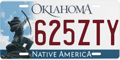 OK license plate 625ZTY