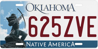 OK license plate 625ZVE