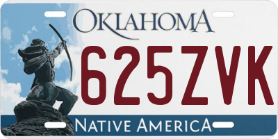 OK license plate 625ZVK