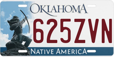 OK license plate 625ZVN