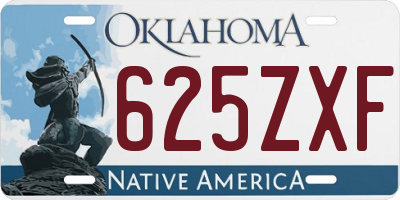 OK license plate 625ZXF