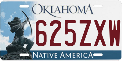 OK license plate 625ZXW