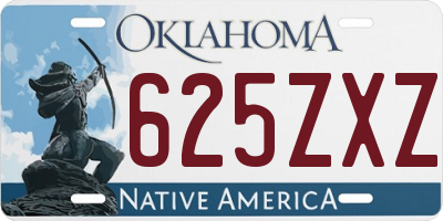 OK license plate 625ZXZ