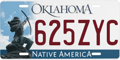 OK license plate 625ZYC