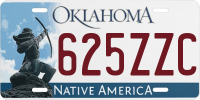 OK license plate 625ZZC