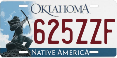 OK license plate 625ZZF