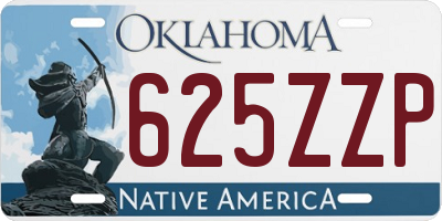 OK license plate 625ZZP