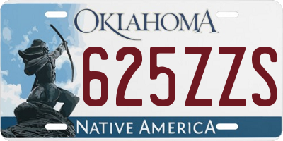 OK license plate 625ZZS