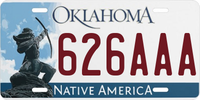 OK license plate 626AAA