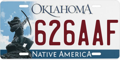 OK license plate 626AAF