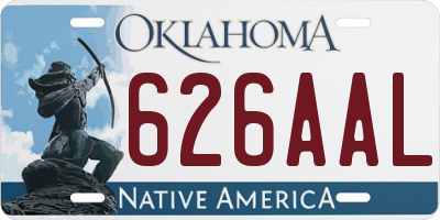 OK license plate 626AAL