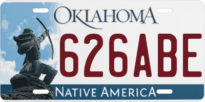 OK license plate 626ABE